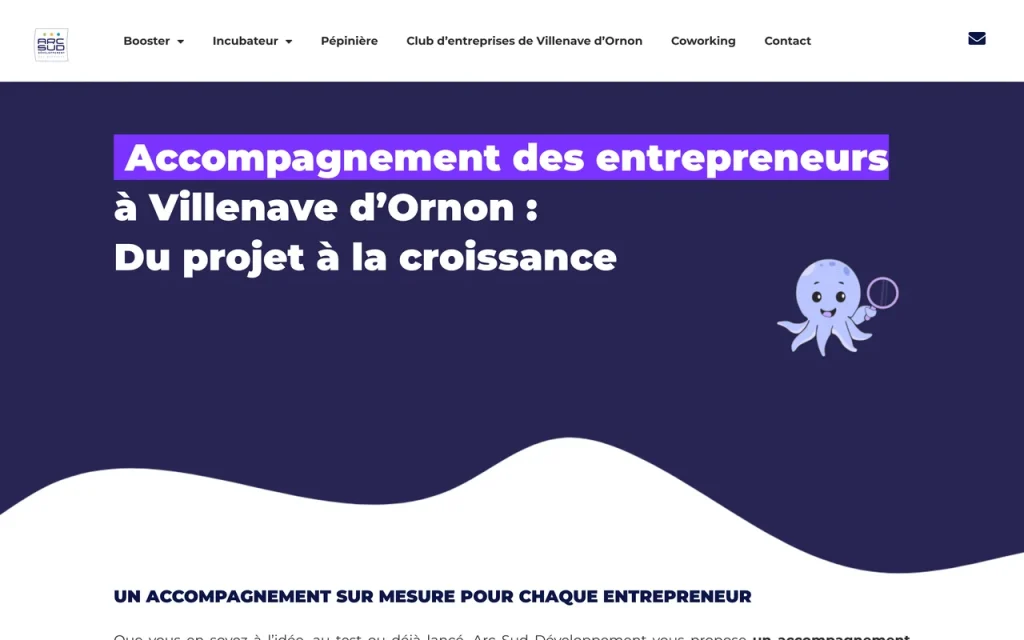 Accueil du site d'Arc Sud Développement, agence de développement économique au sud de Bordeaux