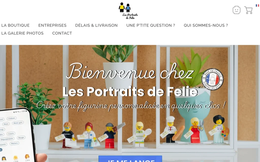 Accueil du site Les Portraits de Felie, éditeur de figurines personnalisées en ligne